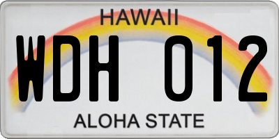HI license plate WDH012