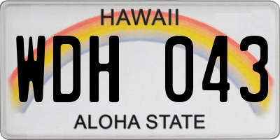 HI license plate WDH043