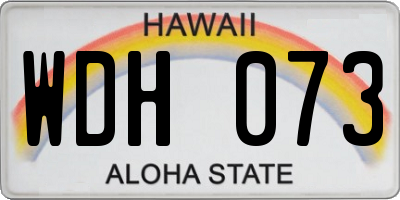 HI license plate WDH073