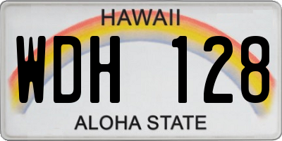 HI license plate WDH128