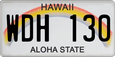 HI license plate WDH130