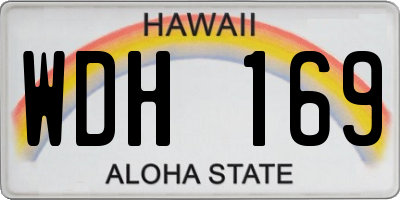 HI license plate WDH169