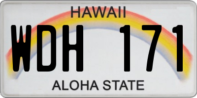 HI license plate WDH171