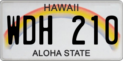HI license plate WDH210
