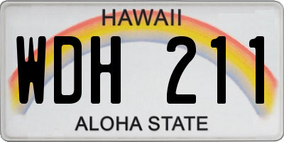 HI license plate WDH211
