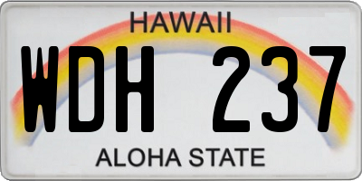 HI license plate WDH237