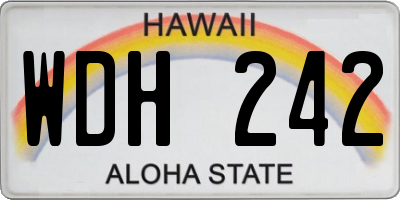 HI license plate WDH242
