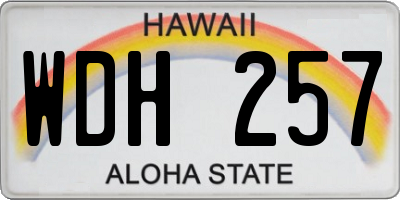 HI license plate WDH257