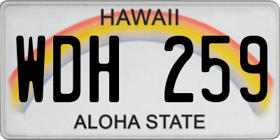 HI license plate WDH259
