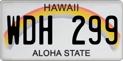 HI license plate WDH299