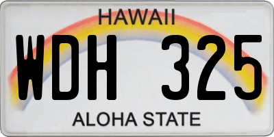 HI license plate WDH325