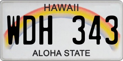 HI license plate WDH343