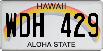 HI license plate WDH429