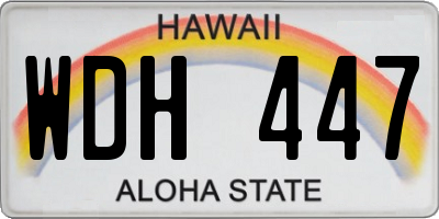 HI license plate WDH447