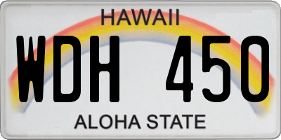 HI license plate WDH450