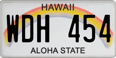 HI license plate WDH454