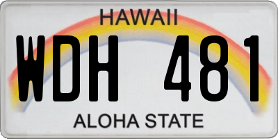 HI license plate WDH481