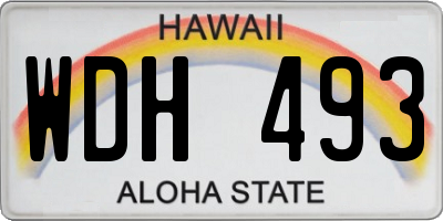 HI license plate WDH493