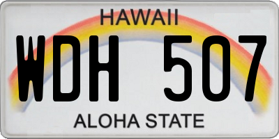 HI license plate WDH507