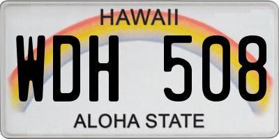 HI license plate WDH508