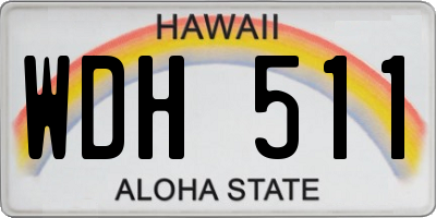 HI license plate WDH511