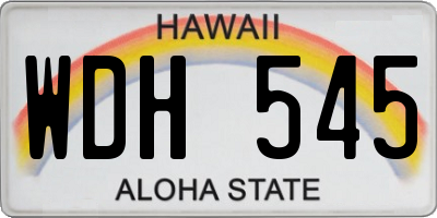 HI license plate WDH545