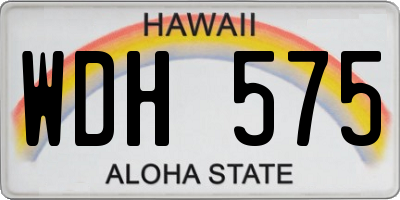 HI license plate WDH575