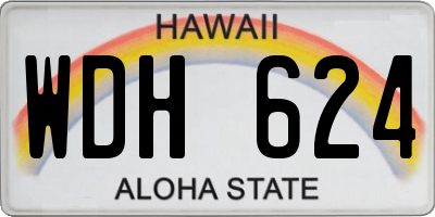 HI license plate WDH624