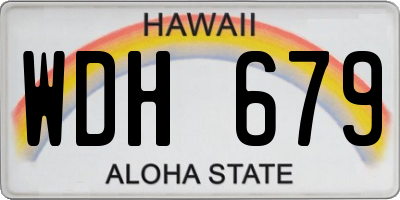 HI license plate WDH679