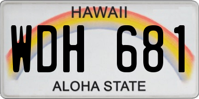 HI license plate WDH681