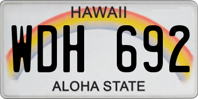 HI license plate WDH692