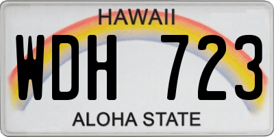 HI license plate WDH723