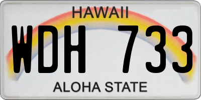 HI license plate WDH733