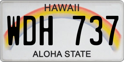 HI license plate WDH737