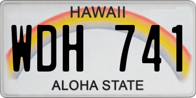 HI license plate WDH741