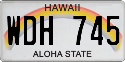 HI license plate WDH745