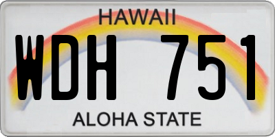 HI license plate WDH751