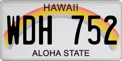 HI license plate WDH752