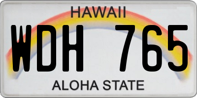 HI license plate WDH765