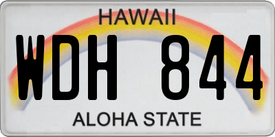 HI license plate WDH844