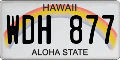 HI license plate WDH877