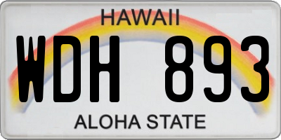 HI license plate WDH893