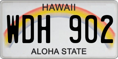 HI license plate WDH902