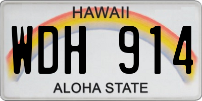 HI license plate WDH914