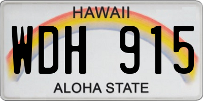 HI license plate WDH915