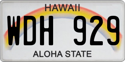 HI license plate WDH929