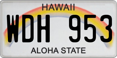 HI license plate WDH953