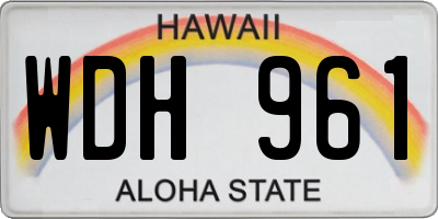 HI license plate WDH961