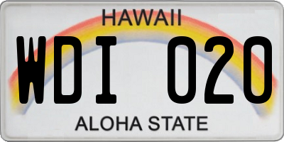 HI license plate WDI020