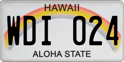 HI license plate WDI024